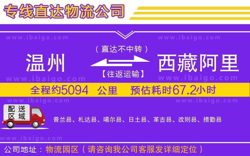 溫州到西藏阿里地區(qū)貨運(yùn)專線