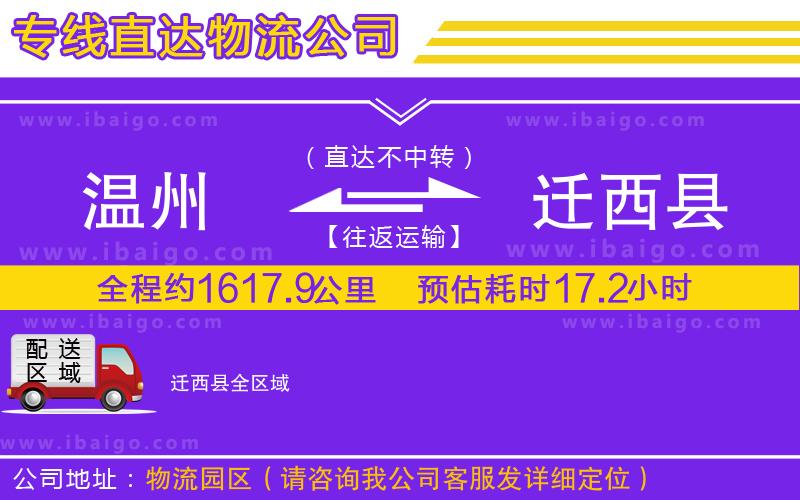 溫州到遷西縣貨運(yùn)專線