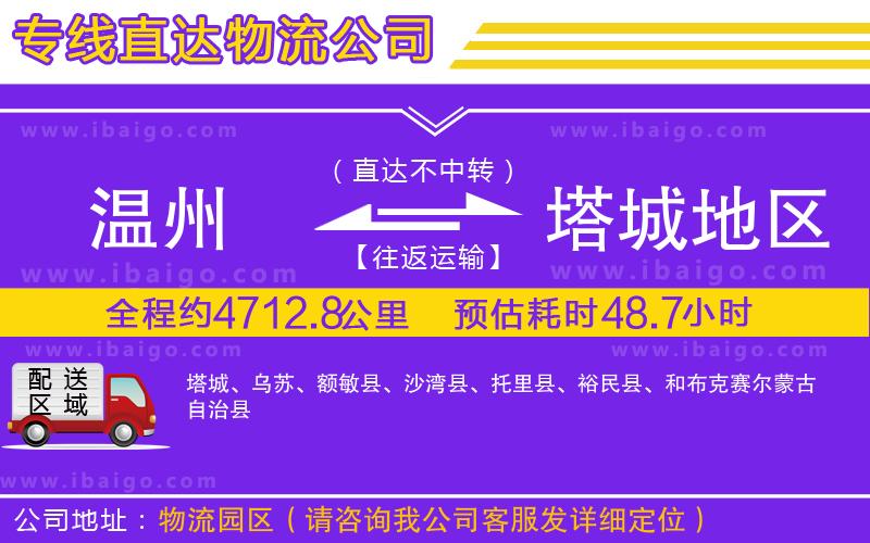 溫州到塔城地區(qū)物流公司