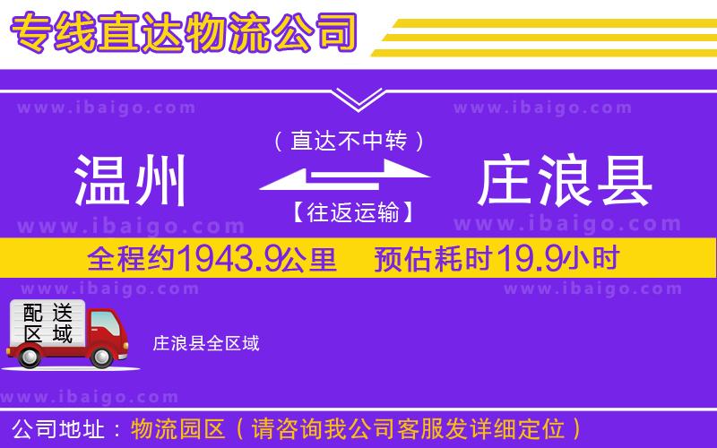 溫州到莊浪縣貨運(yùn)公司