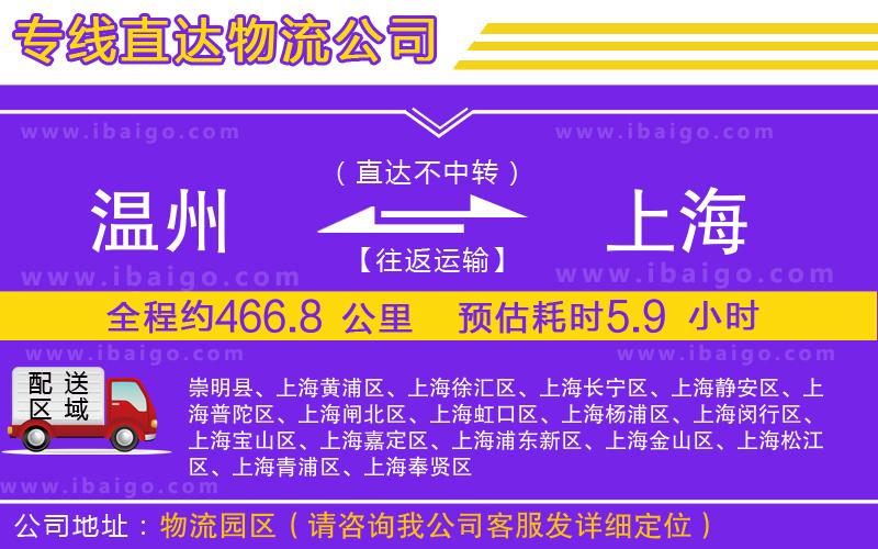 溫州到上海貨運公司