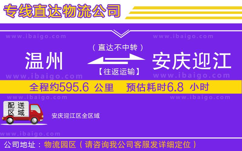 溫州到安慶迎江區(qū)物流公司