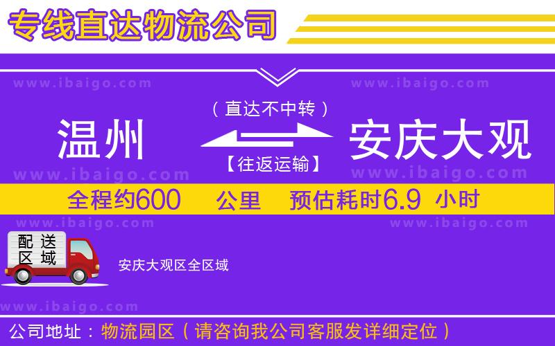 溫州到安慶大觀區(qū)物流公司