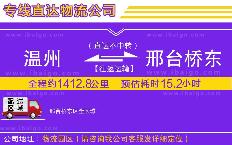 溫州到邢臺(tái)橋東區(qū)貨運(yùn)專線