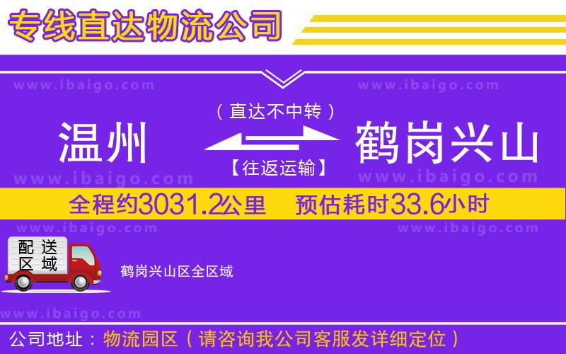 溫州到鶴崗興山區(qū)物流