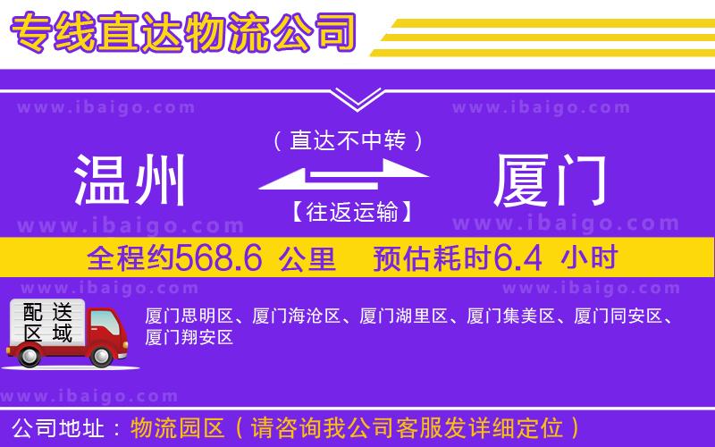 溫州到廈門貨運