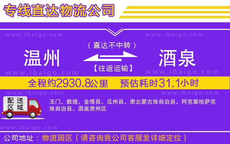 溫州到酒泉貨運(yùn)
