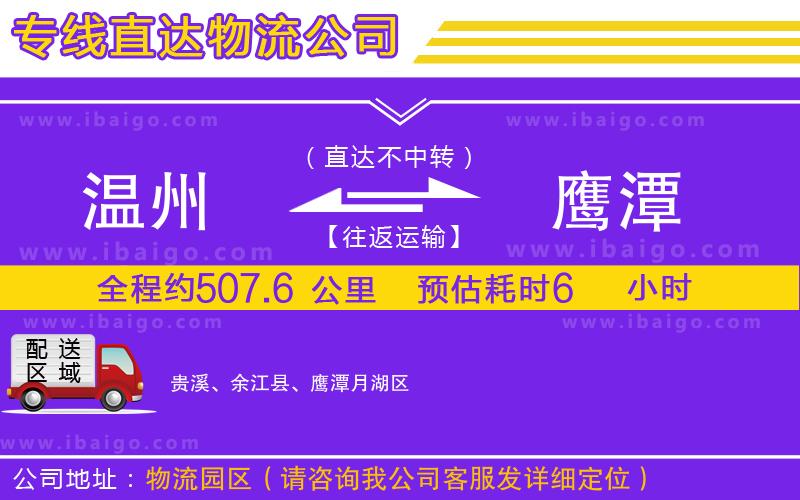 溫州到鷹潭貨運